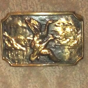 1970s brass duck belt buckle